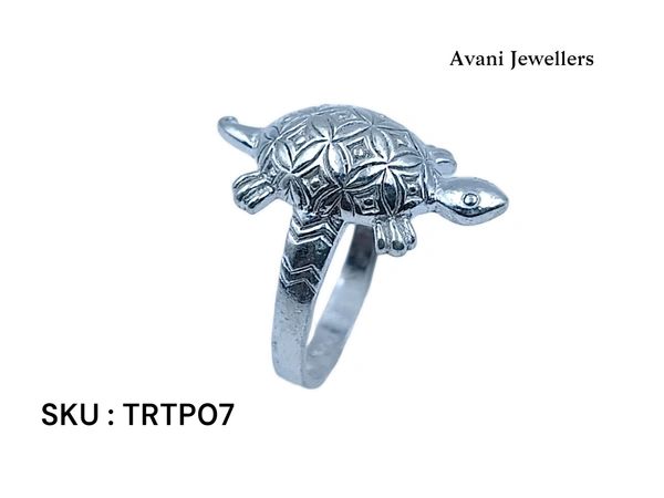 Silver Tortoise Plain Ring - 2.73, 13