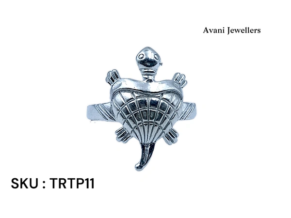 Silver Tortoise Plain Ring - 3.34, 14