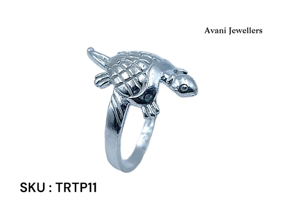 Silver Tortoise Plain Ring - 3.34, 14