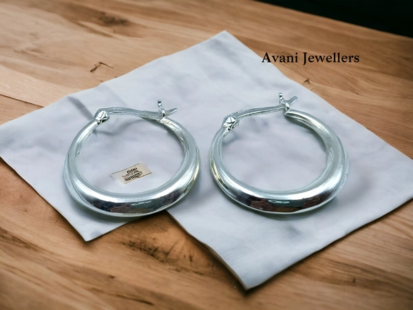 Silver Antique Plain Earrings - 3.96