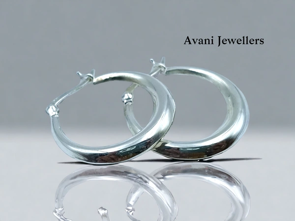 Silver Antique Plain Earrings - 3.96