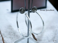 Silver Antique Plain Earrings - 6.16