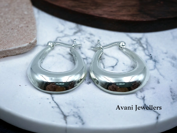 Silver Antique Plain Earrings - 4.57