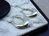 Silver Antique Plain Earrings - 4.57