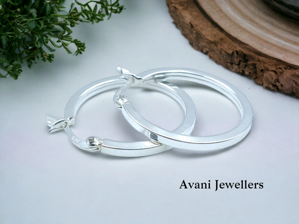 Silver Antique Plain Earrings - 3.81