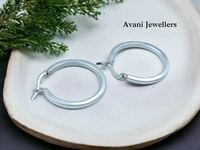 Silver Antique Plain Earrings - 3.81