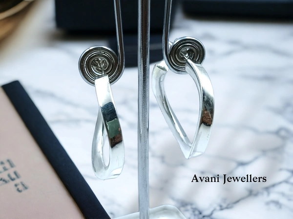 Silver Antique Plain Earrings - 5.85
