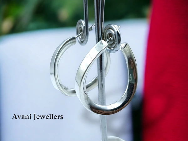 Silver Antique Plain Earrings - 5.85