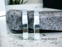 Silver Antique Plain Earrings - 5.91