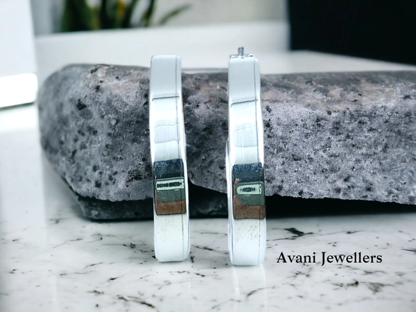 Silver Antique Plain Earrings - 5.91