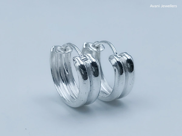 Silver Antique Plain Earrings - 1.72