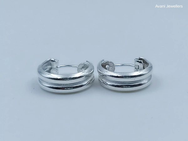 Silver Antique Plain Earrings - 1.72