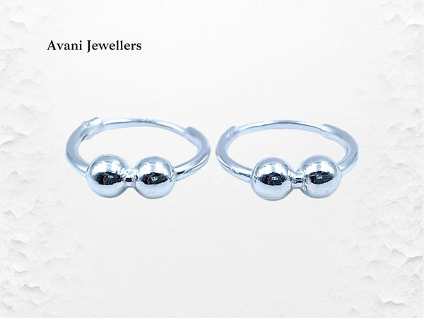 Silver Antique Plain Earrings - 1.6