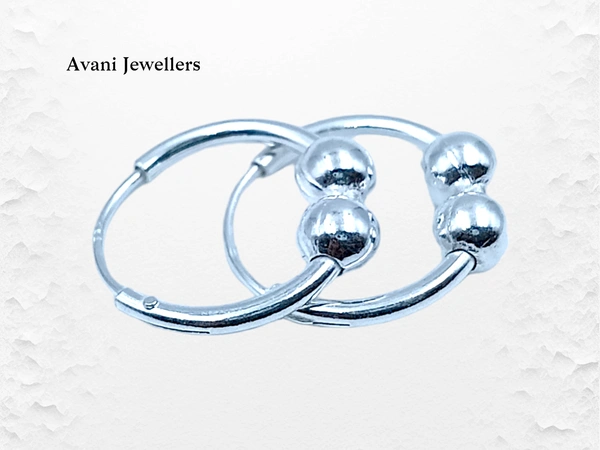 Silver Antique Plain Earrings - 1.6