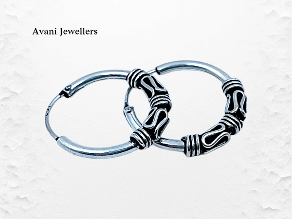 Silver Antique Plain Earrings - 1.95
