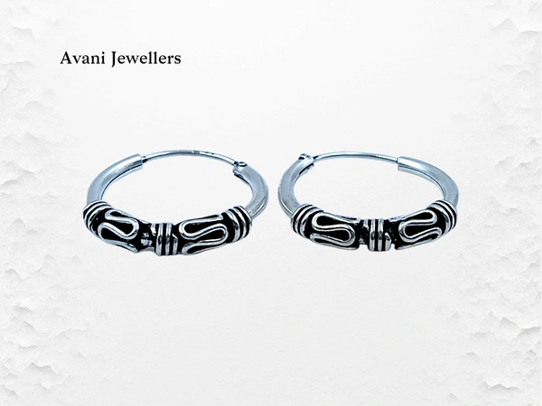 Silver Antique Plain Earrings - 1.95