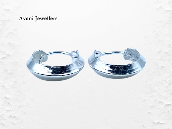 Silver Antique Plain Earrings - 1.4