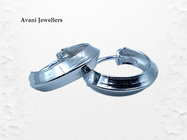 Silver Antique Plain Earrings - 1.4