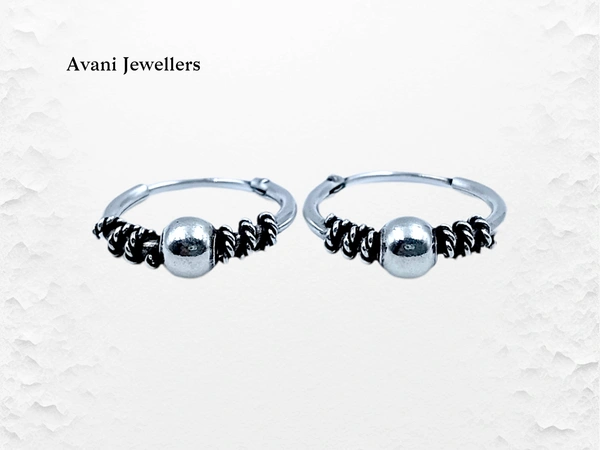 Silver Antique Plain Earrings - 2.06