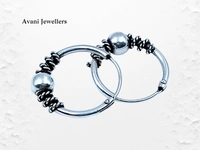 Silver Antique Plain Earrings - 2.06
