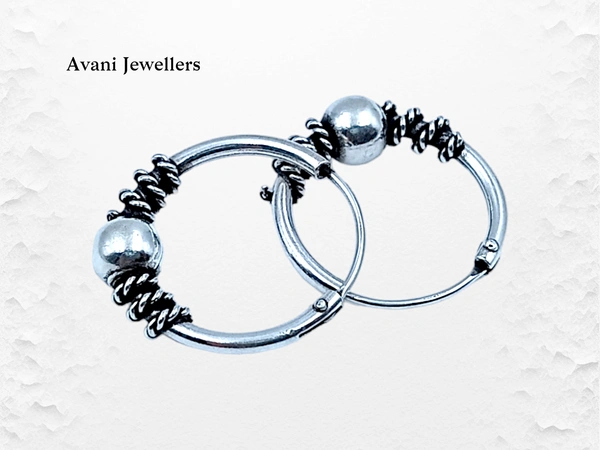 Silver Antique Plain Earrings - 2.06