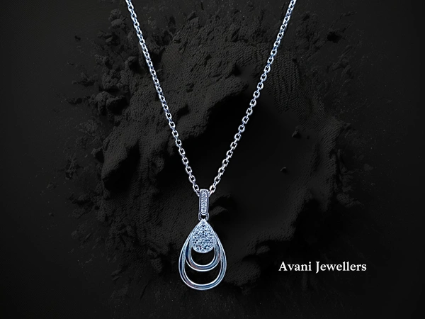 Silver Fancy Chain Pendant - 18-Inch