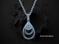 Silver Fancy Chain Pendant - 18-Inch