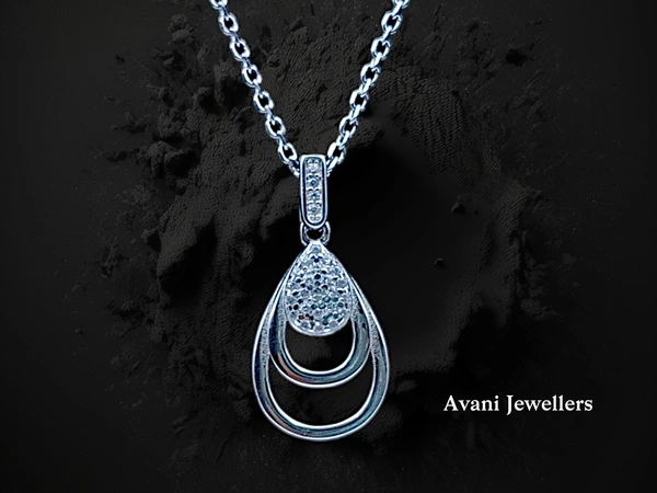 Silver Fancy Chain Pendant - 18-Inch