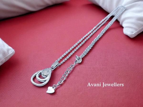 Silver Fancy Chain Pendant - 18-Inch
