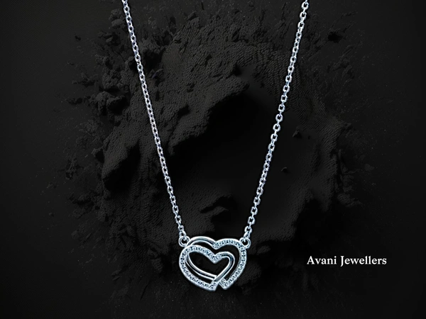 Silver Fancy Chain Pendant - 18-Inch