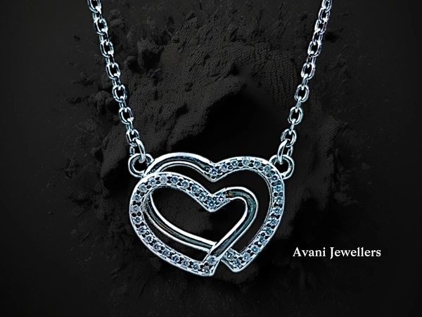 Silver Fancy Chain Pendant - 18-Inch