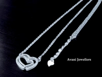 Silver Fancy Chain Pendant - 18-Inch