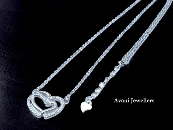 Silver Fancy Chain Pendant - 18-Inch