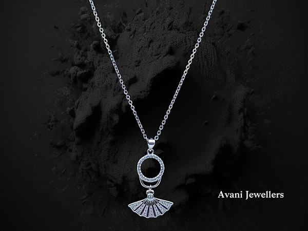 Silver Fancy Chain Pendant - 18-Inch