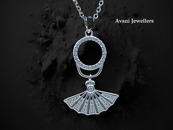 Silver Fancy Chain Pendant - 18-Inch