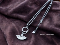 Silver Fancy Chain Pendant - 18-Inch