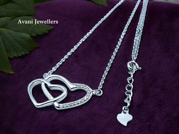 Silver Fancy Chain Pendant - 18-Inch