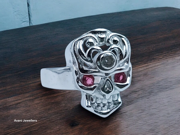 Silver Gents Fancy Rings - 7.35, Shocking Pink