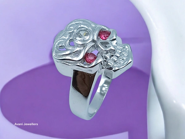 Silver Gents Fancy Rings - 7.35, Shocking Pink
