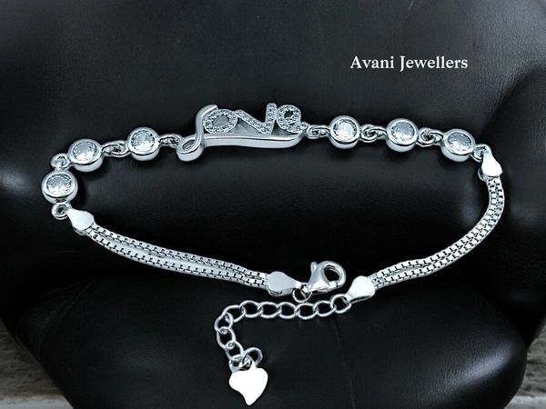 Silver Ladies Fancy Bracelet - 6.46, Adjustable