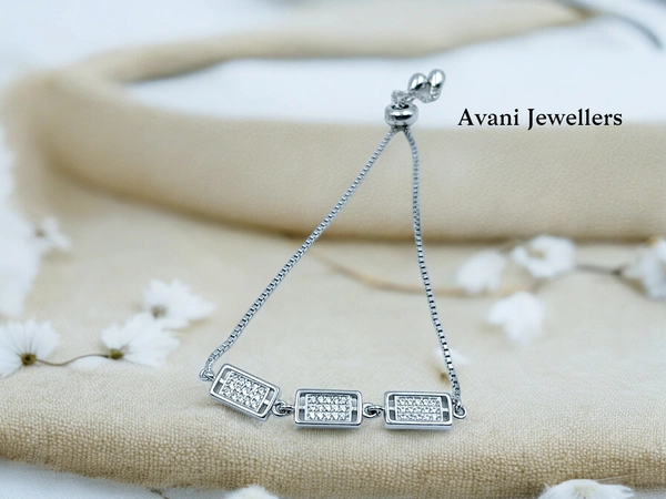 Silver Ladies Fancy Bracelet - 6.62, Adjustable