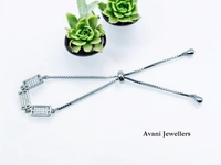Silver Ladies Fancy Bracelet - 6.62, Adjustable