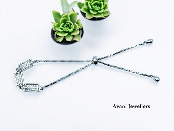 Silver Ladies Fancy Bracelet - 6.62, Adjustable