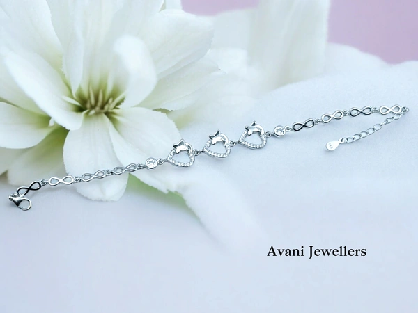 Silver Ladies Fancy Bracelet - 7.31, Adjustable