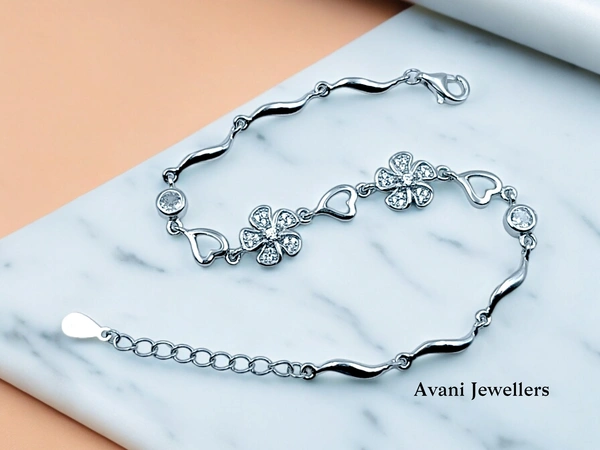 Silver Ladies Fancy Bracelet - 6.92, Adjustable