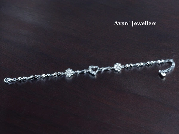 Silver Ladies Fancy Bracelet - 6.72, Adjustable
