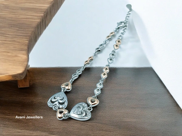 Silver Ladies Fancy Bracelet - Adjustable, 6.52