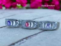 Silver Ladies Fancy Ring - 4.15, 17, Falu Red