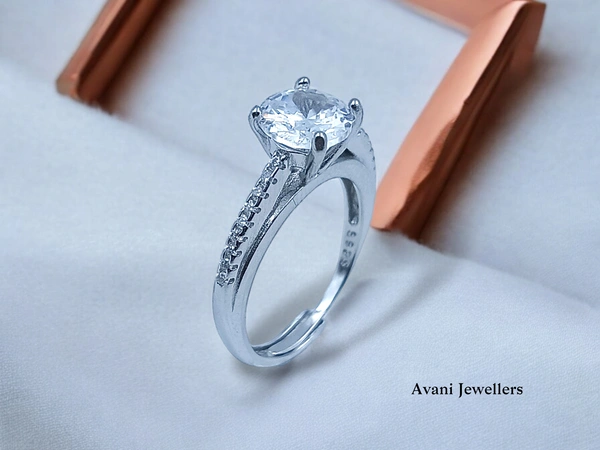 Silver Ladies Fancy Ring - 2.6, Adjustable
