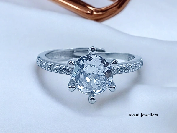 Silver Ladies Fancy Ring - 2.28, Adjustable